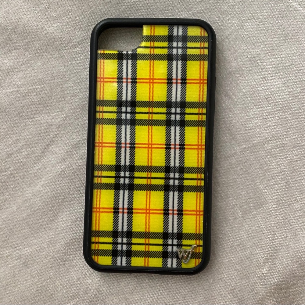 Wildflower yellow plaid phone case